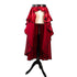SiaLinda: Rock Sina II, karmesin rot, Satin, Lilien Applikation, asymmetrisch, geschlitzt - SiaLinda.com